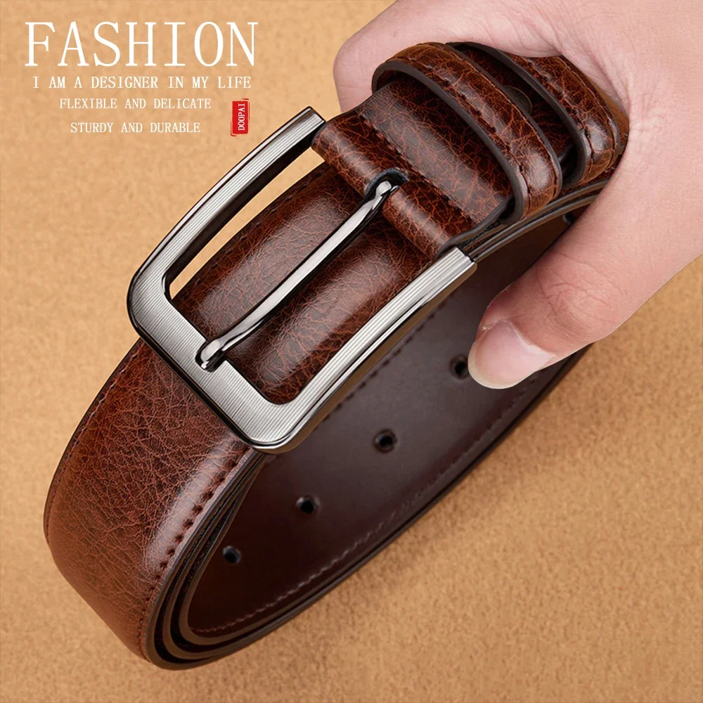 Männer Echtes Leder Für männer Hohe Qualität Schnalle Jeans Rindsleder Casual Gürtel Business Cowboy Bund Männlichen Mode Designer – Detail 7