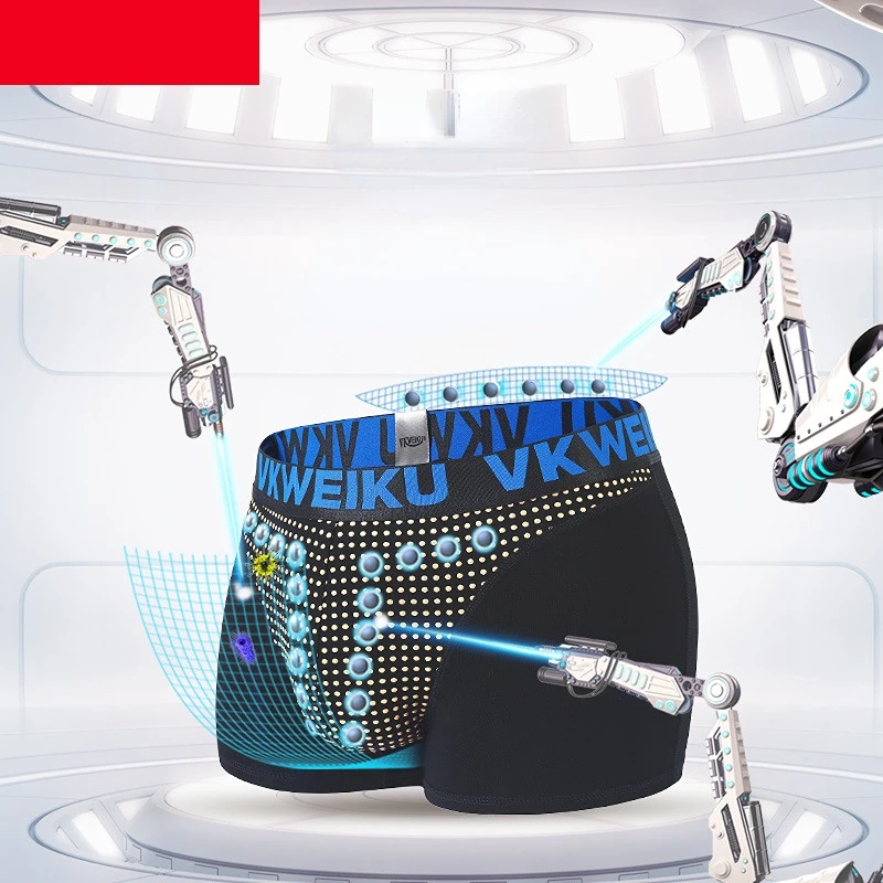 Man Magnetic Therapy Energy Boxers England Body Ability Enhance Lingerie Tourmaline Fiber Briefs U-Convex Anti-bacterial Trunks 4