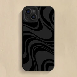 Black Wave Pattern Print TPU Soft Phone Case for Redmi Note 11 Or 11S (1)