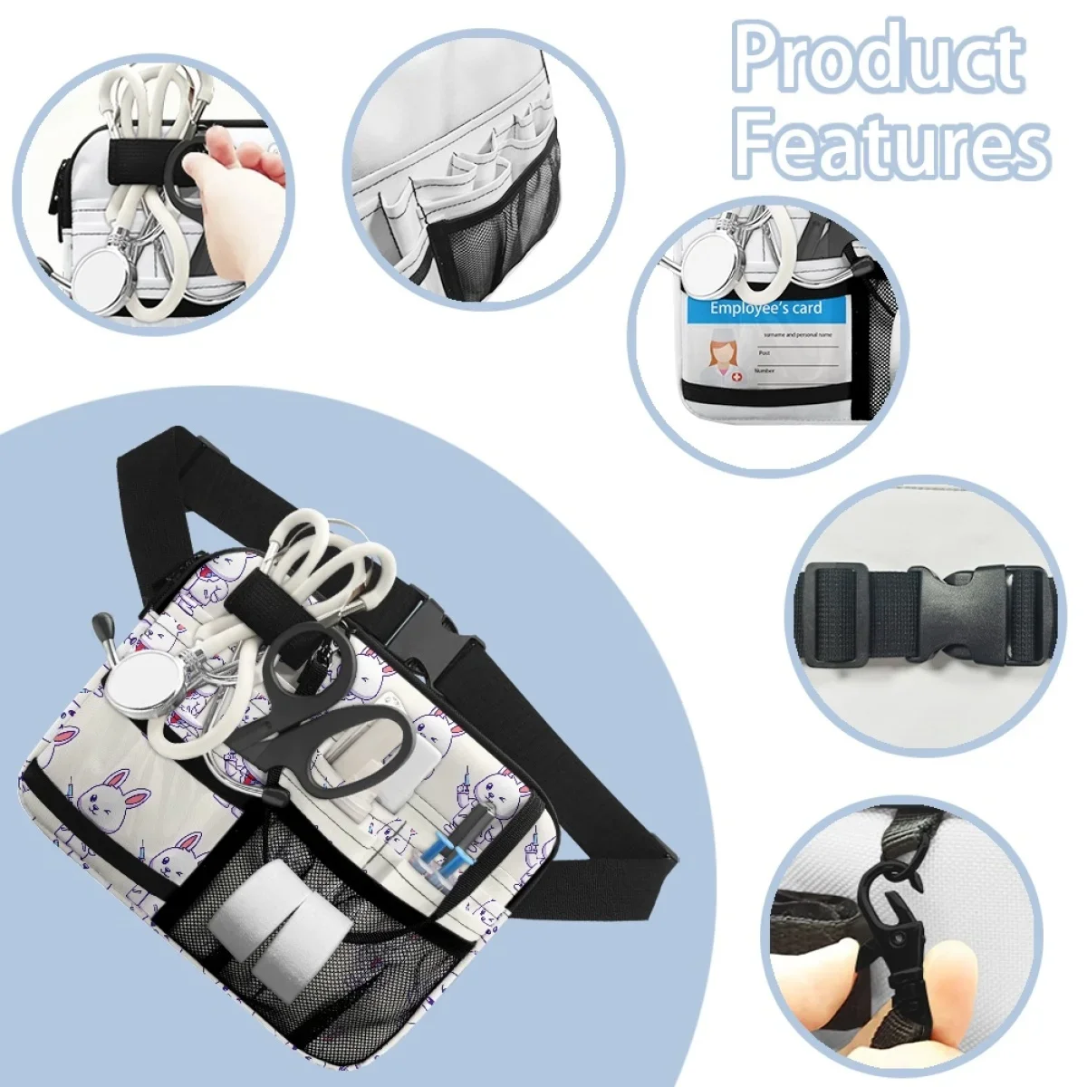 Rabbit Doctor Nursing Waist Bag Luxury Medical Healthcare Cute Casual Adjustable Portable Belt Bag Dropshipping Fanny Pack Gift