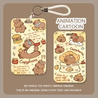 1 Set Sweet Cartoon Capybara Kpop Photocard Holder Cute American Animal Capybara Student ID Card Cover Case Photocard Protector 1