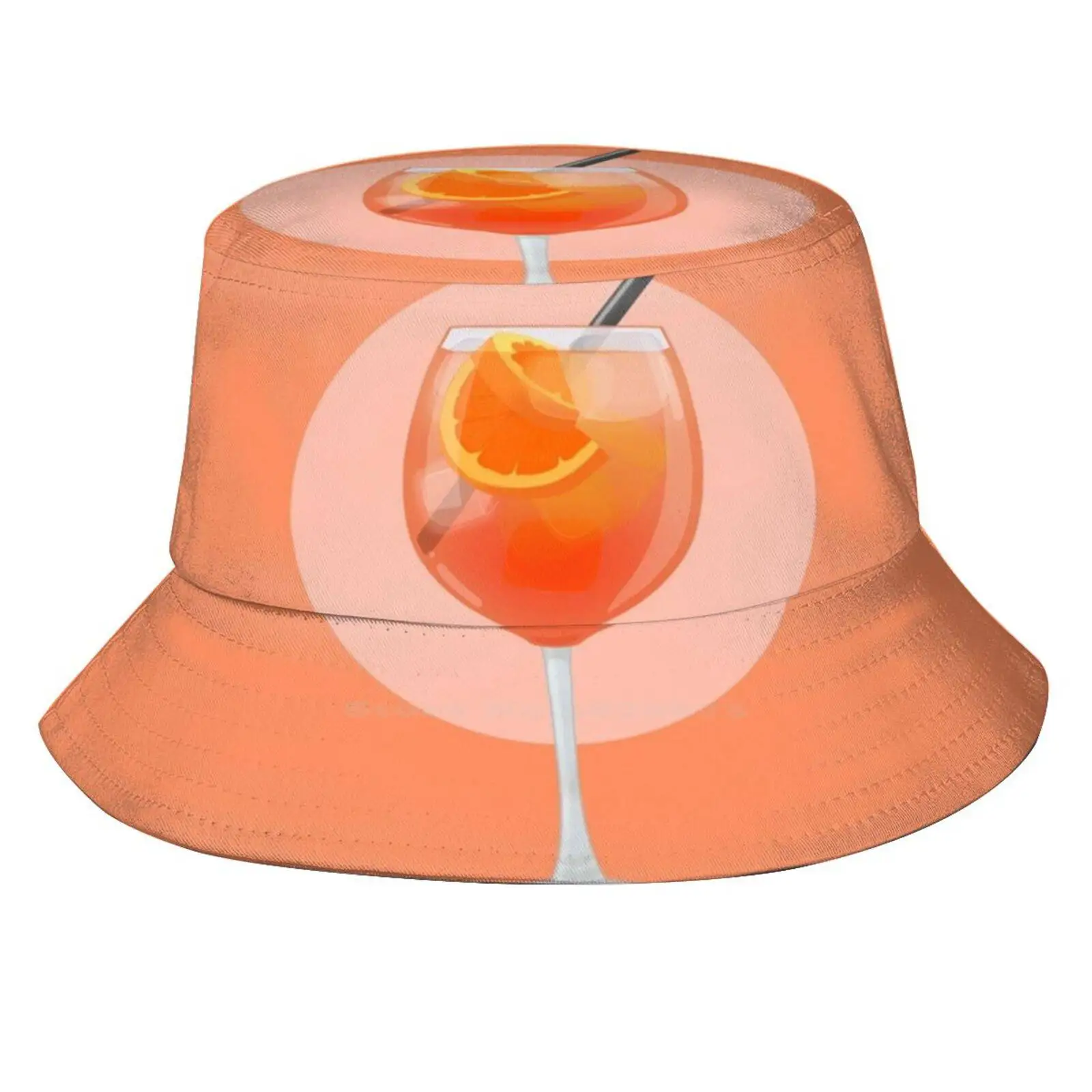 Spritz Protezione Uv Cappelli A Secchiello Pieghevoli Donna Uomo Spritz Campari Orange Citrus Drink Bicchiere Da Vino Bevanda Summer Explosor
