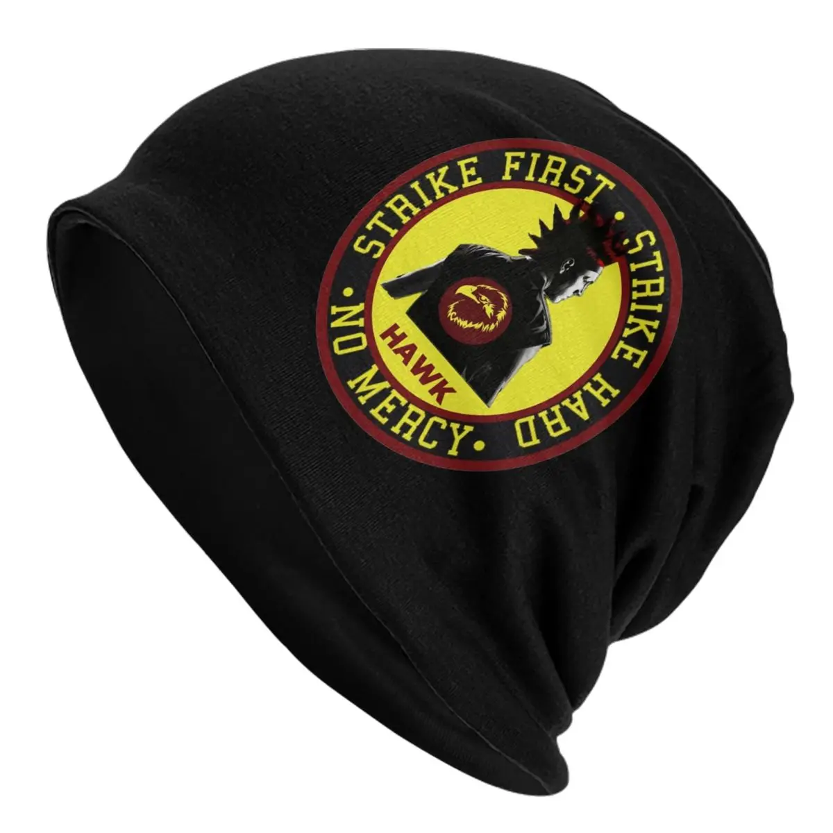 

Hawk Judo Dojo Strike First Strike Hard No Mercy Bonnet Hats Cool Street Skullies Beanies Hat Cobra Kai Warm Head Wrap Cap