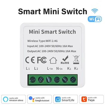 Tuya Mini WIFI Smart Switch Wireless DIY Light Switches Smart Home Automation APP Timer Voice Control Support Alexa Google