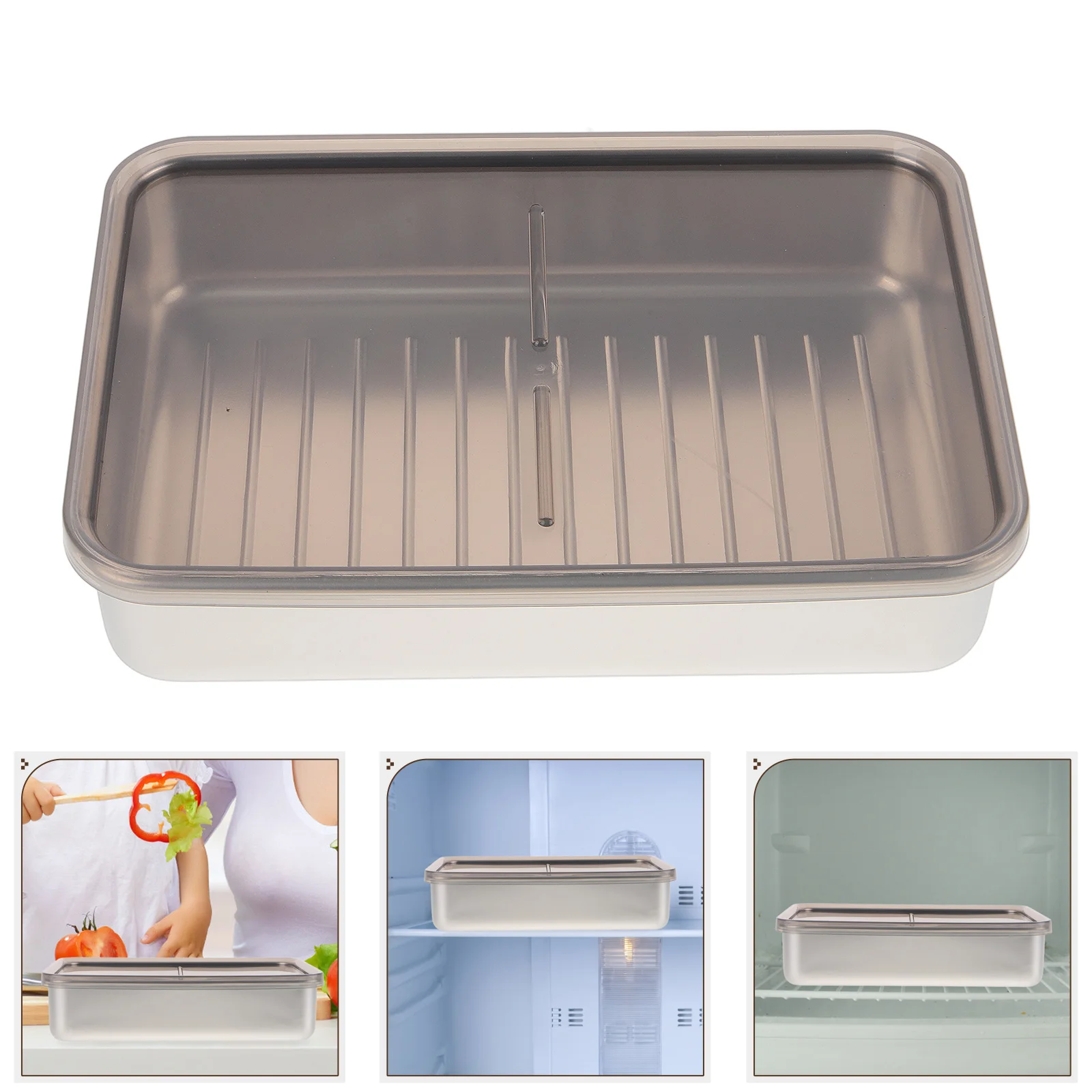 

Meat Storage Container Bacon up Containers for Food Stainless Steel Saver Vegetable