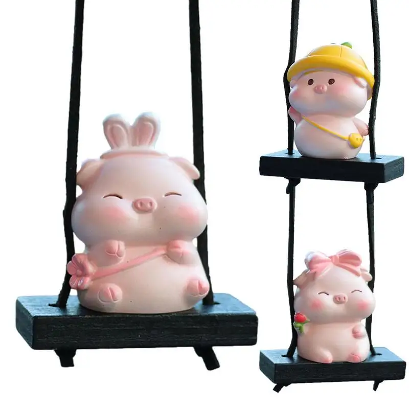 

Car Swing Pig Cute Pig Car Accessorie Swing Pig Car Pendant Auto Rearview Mirror Pendants Birthday Gift Auto Decoraction