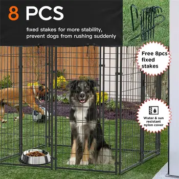 Extra Large Dog Cage Heavy Duty Pet Run Enclosure Pet Playpen with Roof Outdoor Pet Kennel High Fence 5