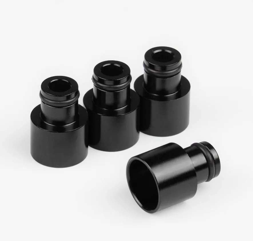 

4pcs Racing Fuel Injector Top Hats Adapters RDX Injectors to B16 B18 D16Z Black