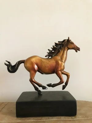 

Limited Edition -best gift # 2019TOP office home business art Collection #Lucky Gold Running horse bronze Sculpture decor ART