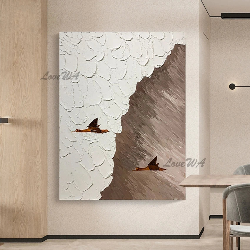 

Современный декор для гостиной, Мультяшные гейсы, картина ручной работы, текстурированный Нож, абстрактная картина маслом, Настенная картина без рамы, Лидер продаж