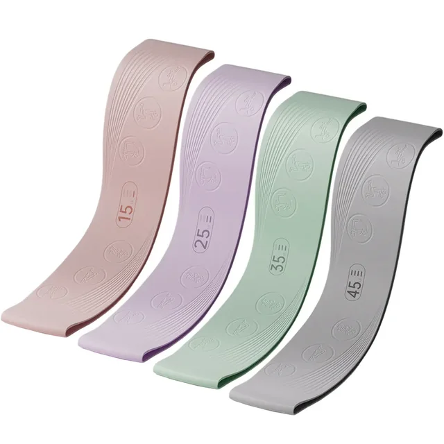 Silicone Resistance Bands with 4 Resistance Levels Workout Stretch Bands for Strength Training for Home Gym Yoga 2