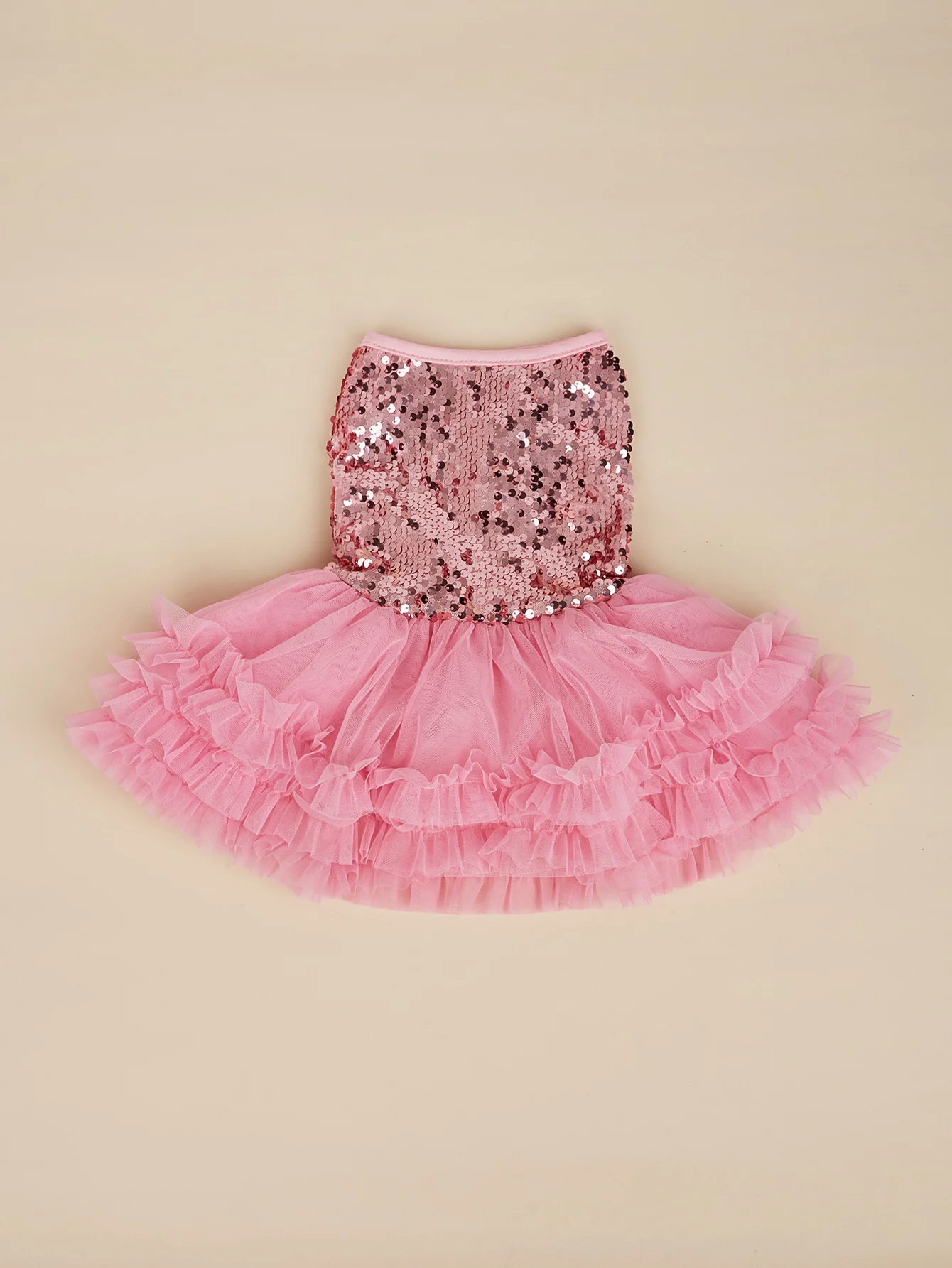 Sleeveless Dog Dress with Tulle and Sequins Image 12