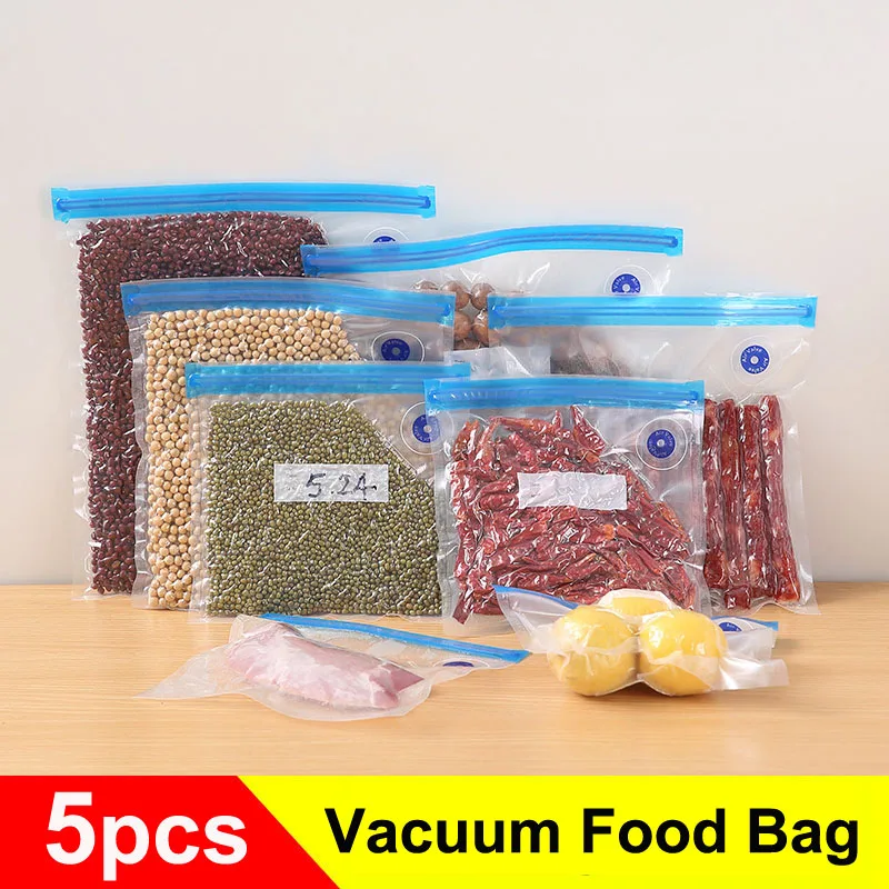 5pcs Vacuum Sealer Bags Food Grade Large Capacity Vacuum Sealer