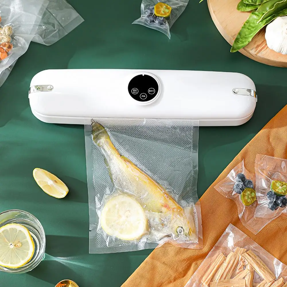 Food Saver Automatic Vacuum Sealing Machine Portable Bag Sealer For Kitchen Home Freezer Snack Meal Dry Wet Food Packing