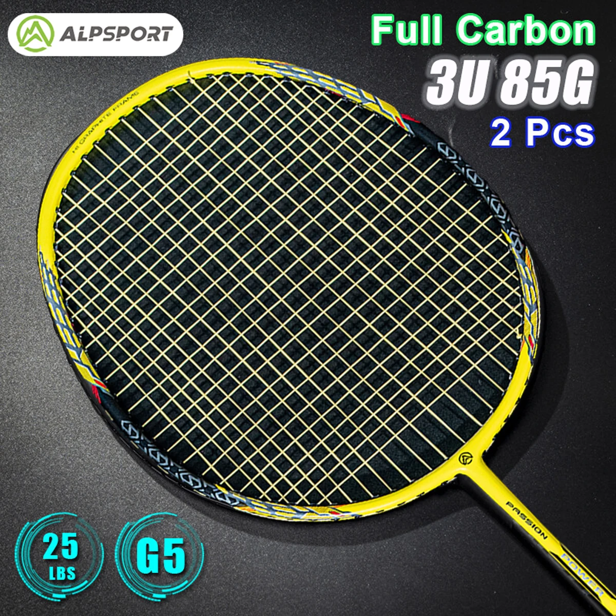 ALP 초경량 G6 배드민턴 라켓, T800 어택 100% 탄소 훈련 장비, 수입 정품, 1000Z, 3U, 로트 당 2 개, 85g 
