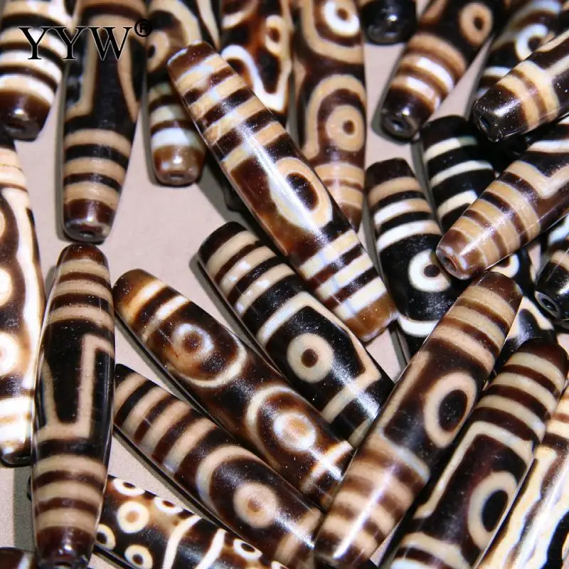 Natural Tibetan Agate Onyx Dzi Beads Oval Leaf 58x12.70mm Wholesale Jewelry Making Arts Crafts Sold By Pc