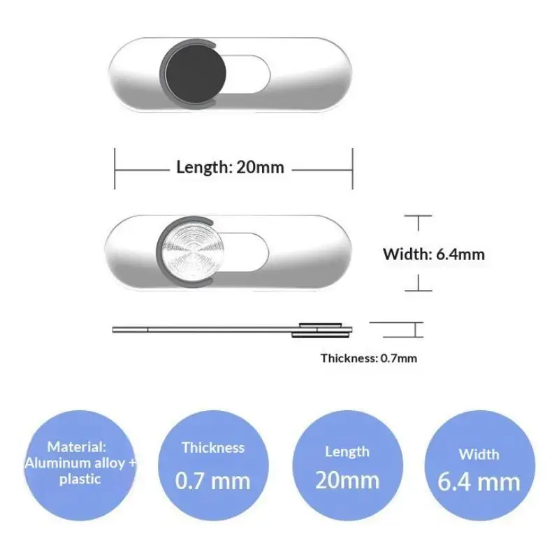 Ultra-Thin Transparent Privacy Slide Webcam Cover