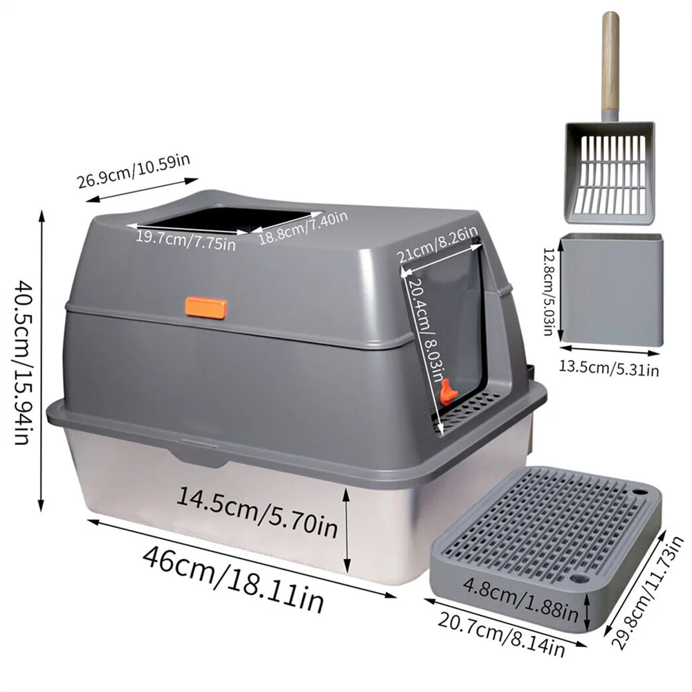 XXL Stainless Steel Cat Litter Box 4