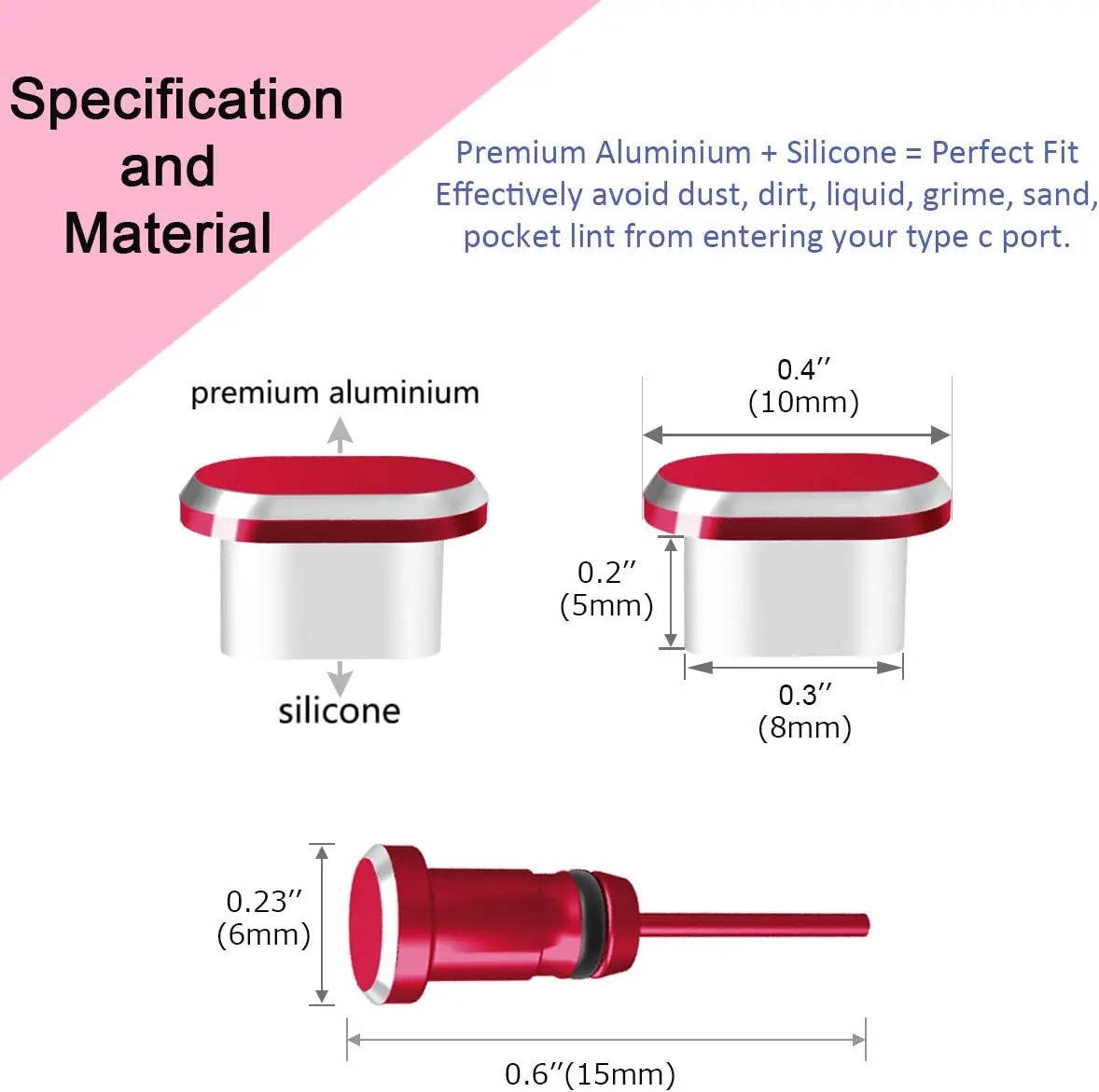Coperchietto (spina) antipolvere per smartphone (Coperchio per TYPE C & JACK 3.5mm) 7 Coperchietto (spina) antipolvere per smartphone (Coperchio per TYPE C & JACK 3.5mm) - immagine 3