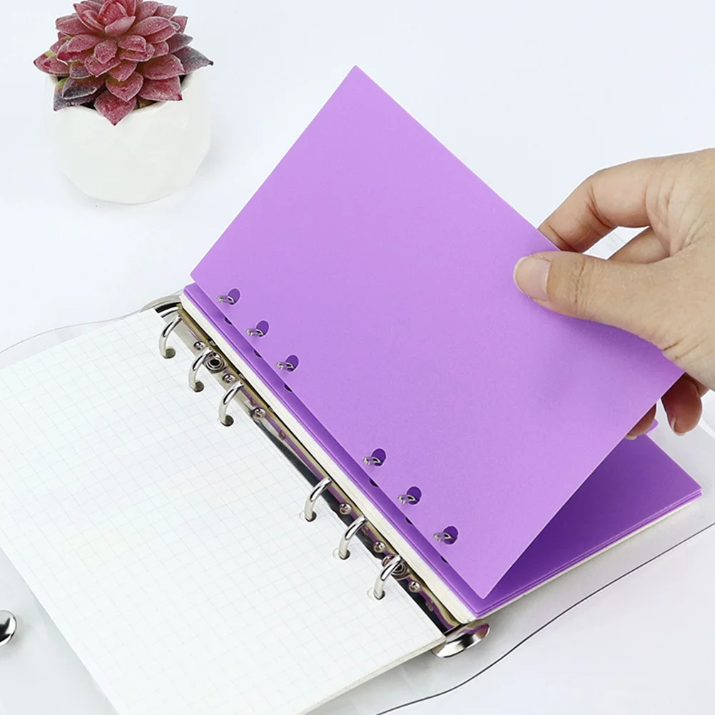 

6 Sheets Pocket Separator Insertable Multicolor Tabs Plastic Tag Notebook Pvc for Ring Page Folders