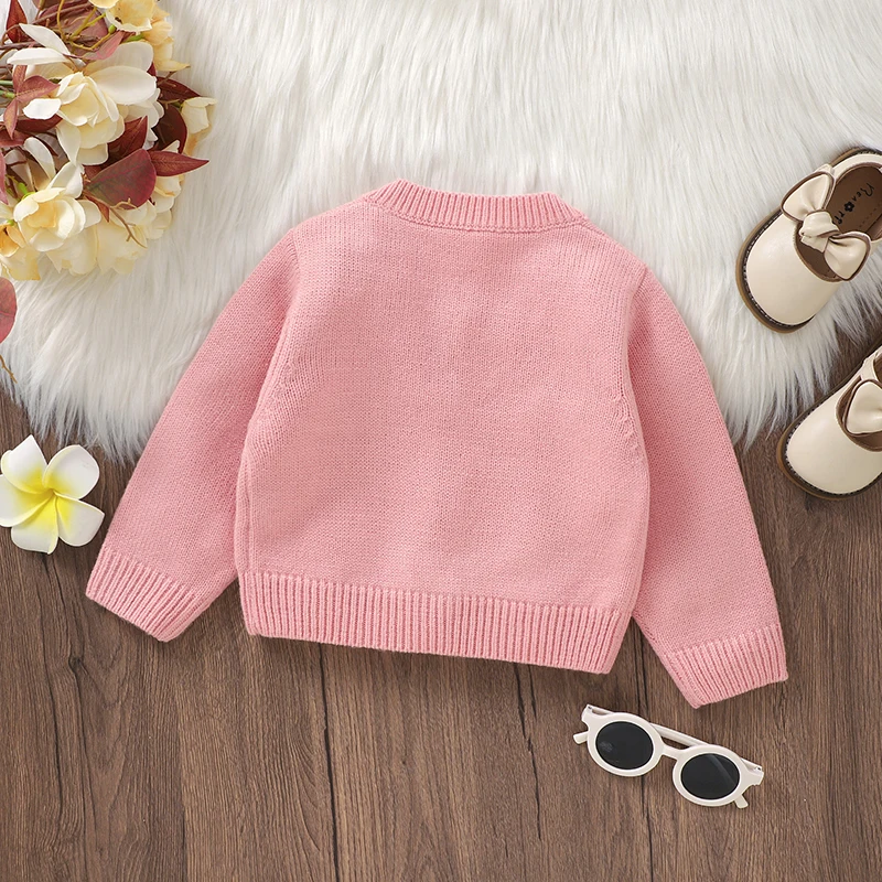 Baby Sweaters Knit Infant Boy Girl Cardigan Fashion Cute 3D Flowers Newborn Outerwear Kid Clothes Long Sleeve Spring Autumn Tops