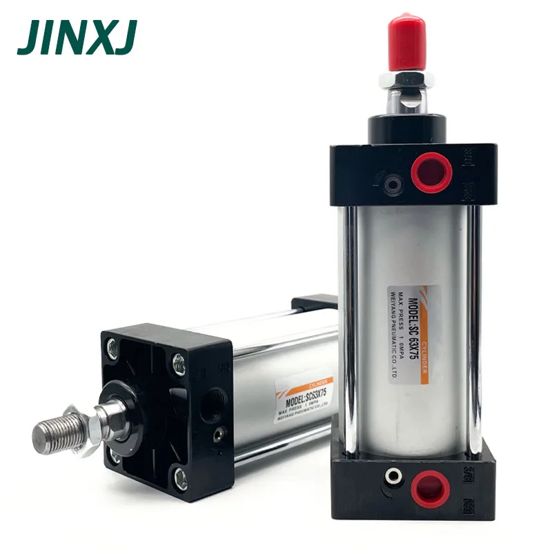 

Standard SC Series Pneumatic Gas Cylinder 32/40/50/63mm Bore Big Thrust 25/50/75/100/200/300/400-1000mm Stroke Double Action
