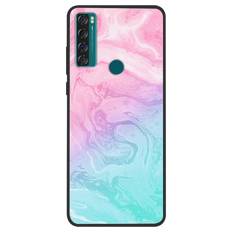 Space Painted Black Silicone TPU Case - Protective Shell Cover