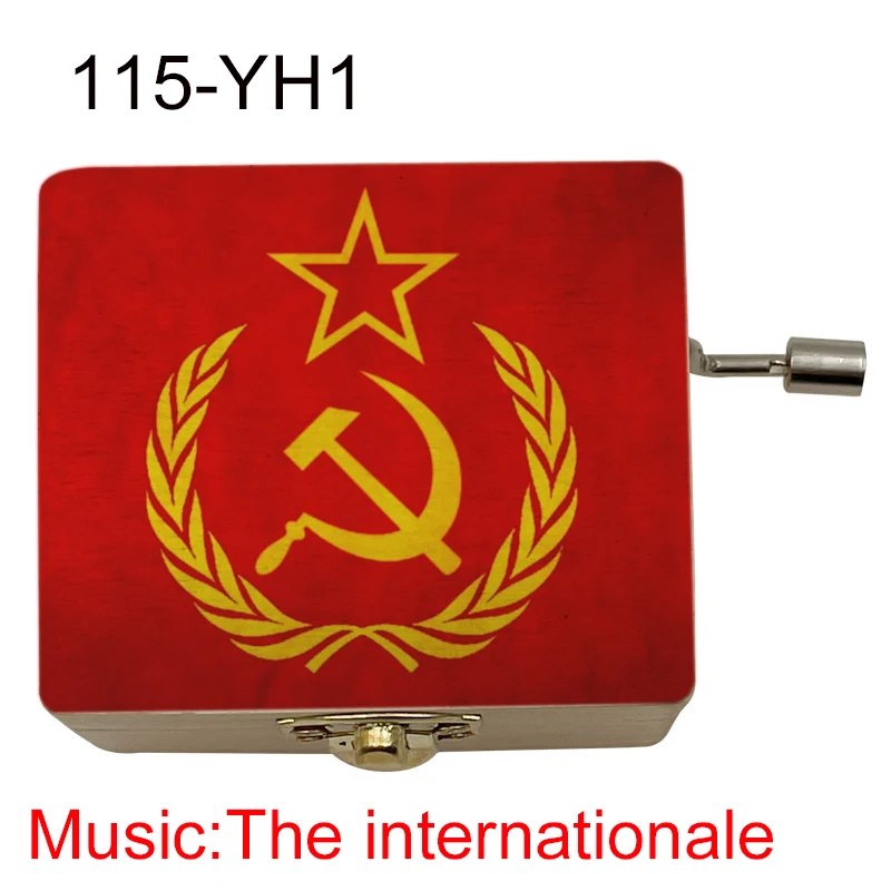 Wooden The Internationale hand Music Box Musical Box Gift For father mother family friends grandfather new year birthday gift 2