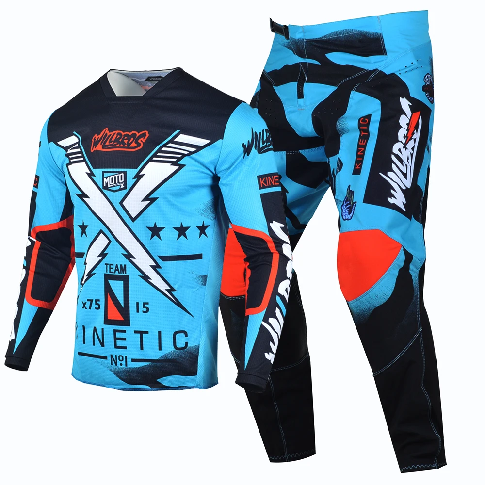 Willbros MX Orange Gear Set Jersey Pants Combo Dirt Bike Offroad Race Suit Motocross Enduro MTB BMX SX DH  