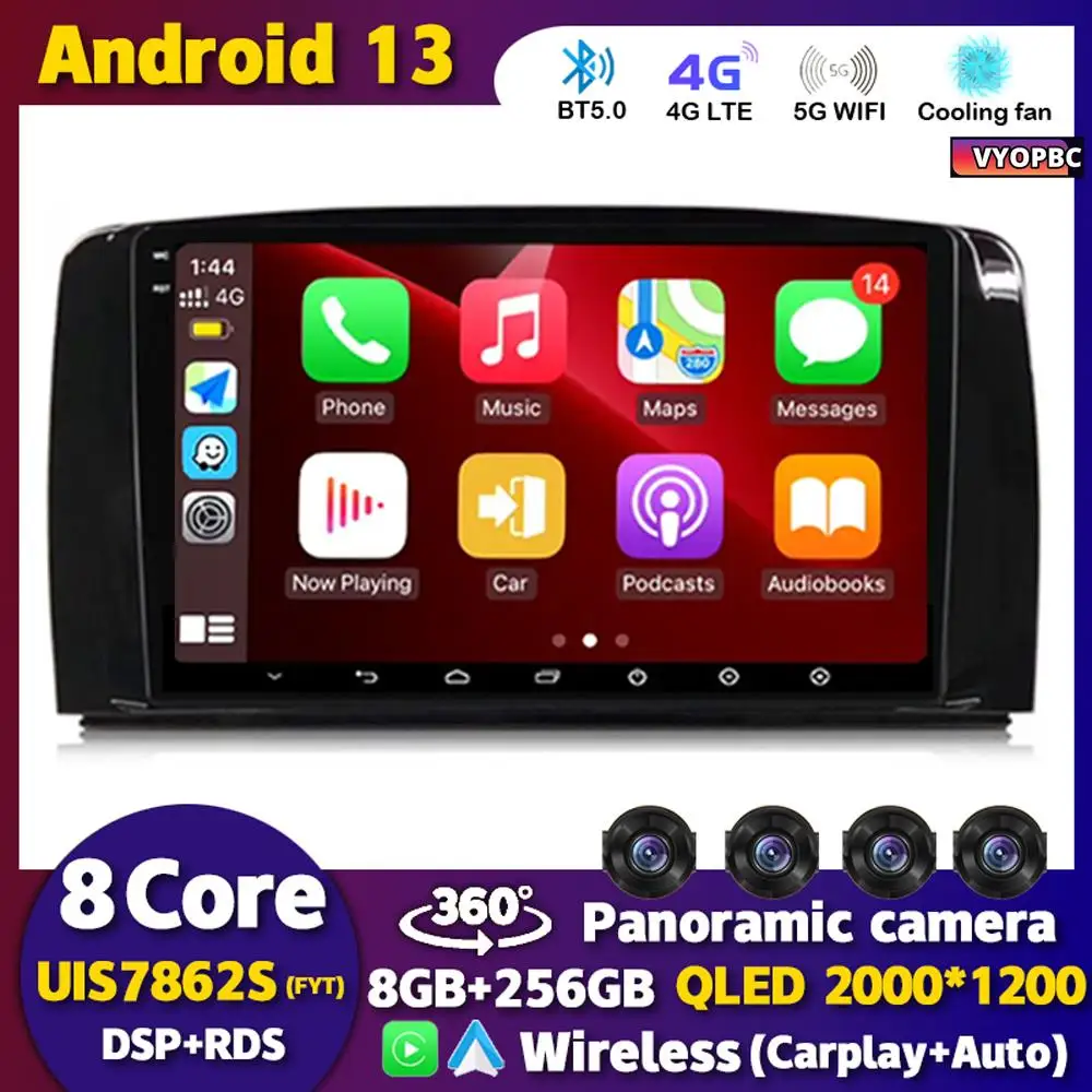 

Android 13 Carplay For Mercedes Benz R-Class R Class W251 R280 R300 R320 2005-2017 Car Radio Multimedia Video Player GPS Stereo