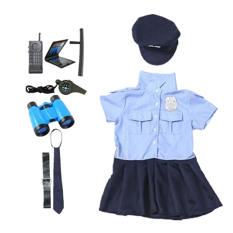 Invitez le costume de police de votre enfant avec des accessoires de  sifflet et de menottes en métal perforé - AliExpress