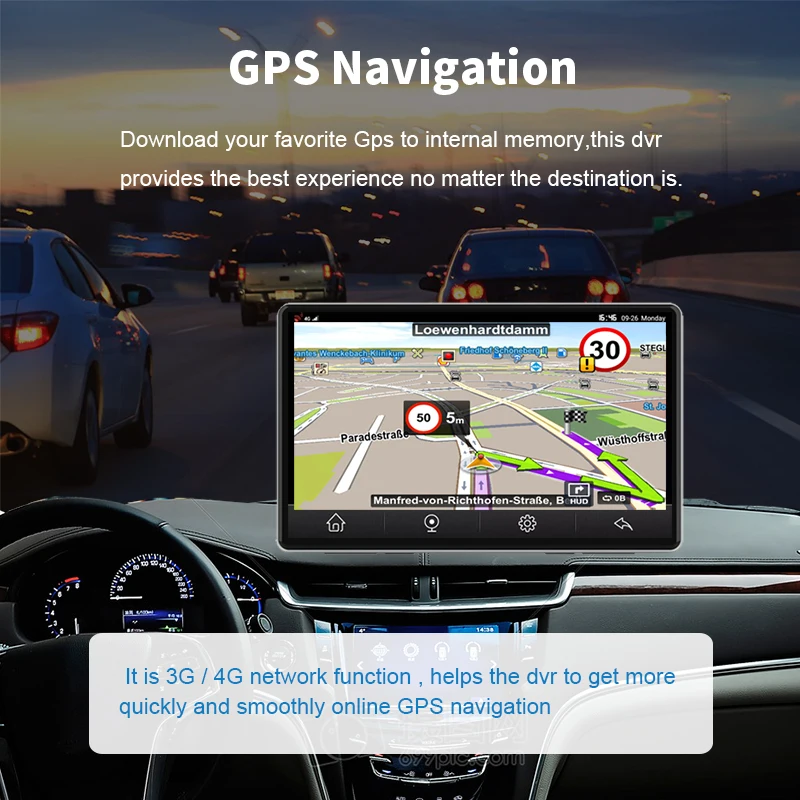 7 Inch 4G ADAS Android Car Mirror DVR GPS Dash Cam Dashboard Bluetooth WIFI Car Camera Driving Recorder G-Sensor Parking 2G+32G