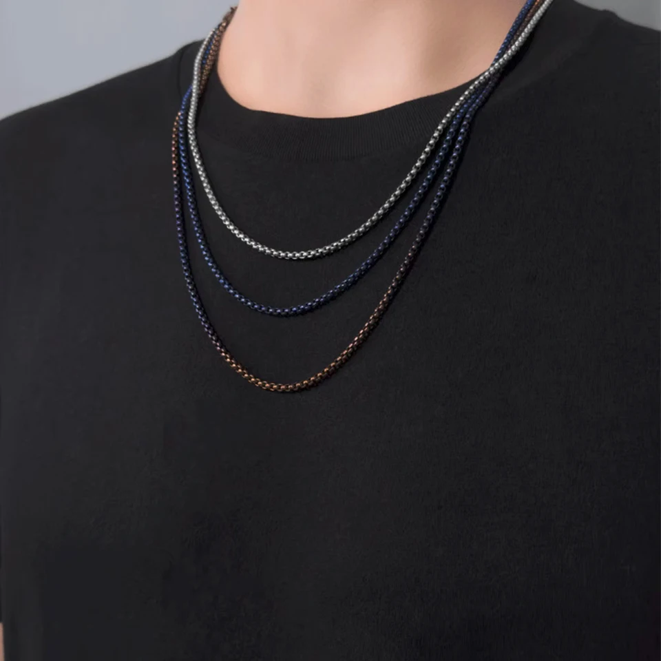 Ultra Light TA1 Pure Titanium Link Chain Necklace Men And Women Hip Hop Chain Non-Allergic Non-Tarnish Colorfast Chain Necklace - Foto 4