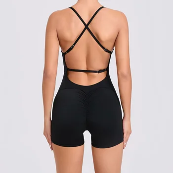 Sports Jumpsuit Woman Gym One Pieces Fitness Overalls Bodysuits Short Female Overall Summer Sexy Clothes for Women Sportswear