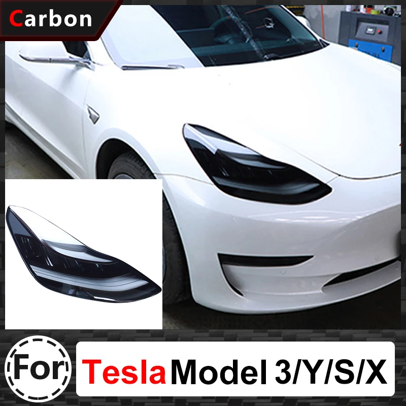 Car Headlight Decorative Film For Tesla Model 3 X S Y 2022 Accessories