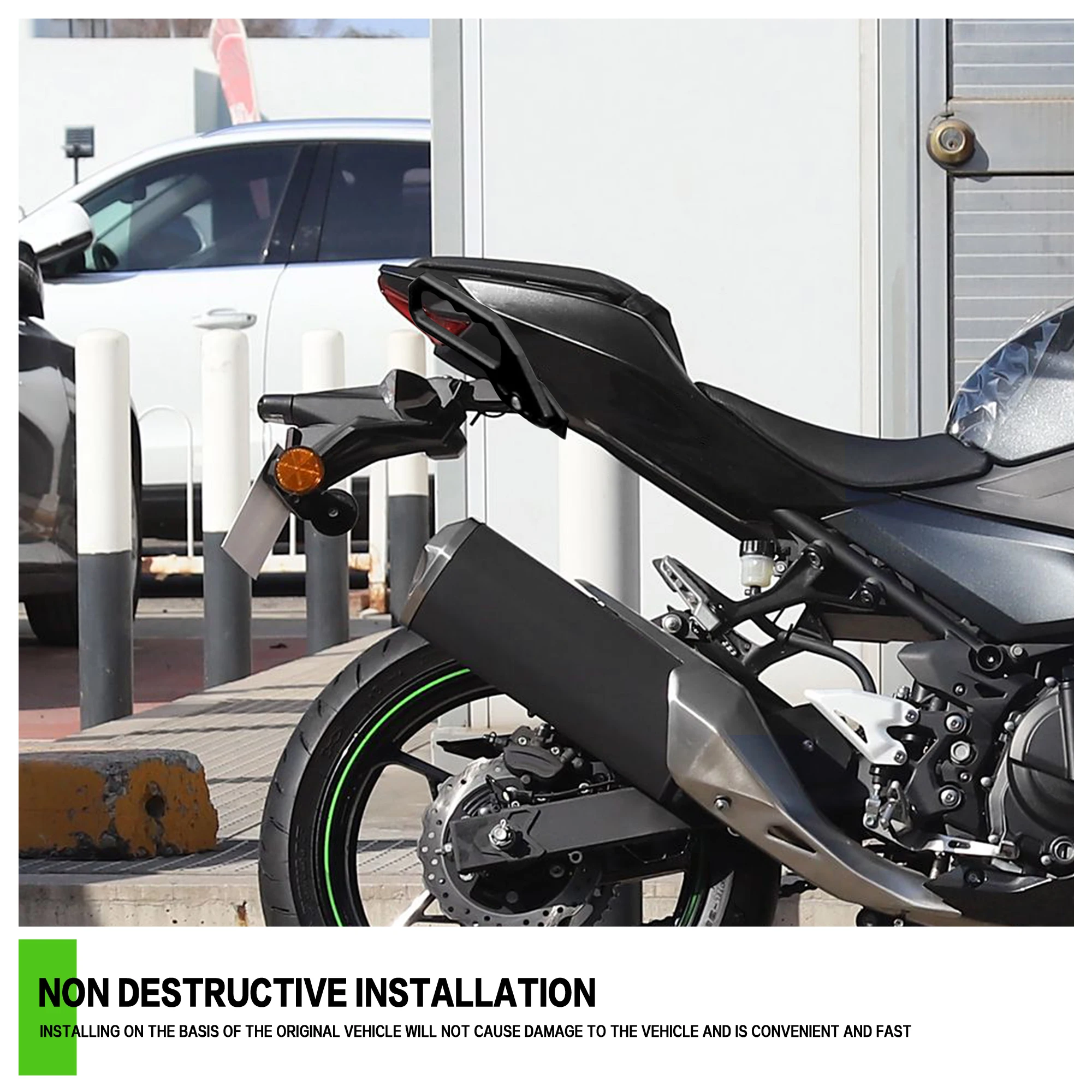 Kawasaki NINJA400 Z400 2018 2019 2020 2021-2025 수정 된 오토바이 NINJA400 테일 팔걸이 모토 크로스 리어 윙 리어 핸드 레일