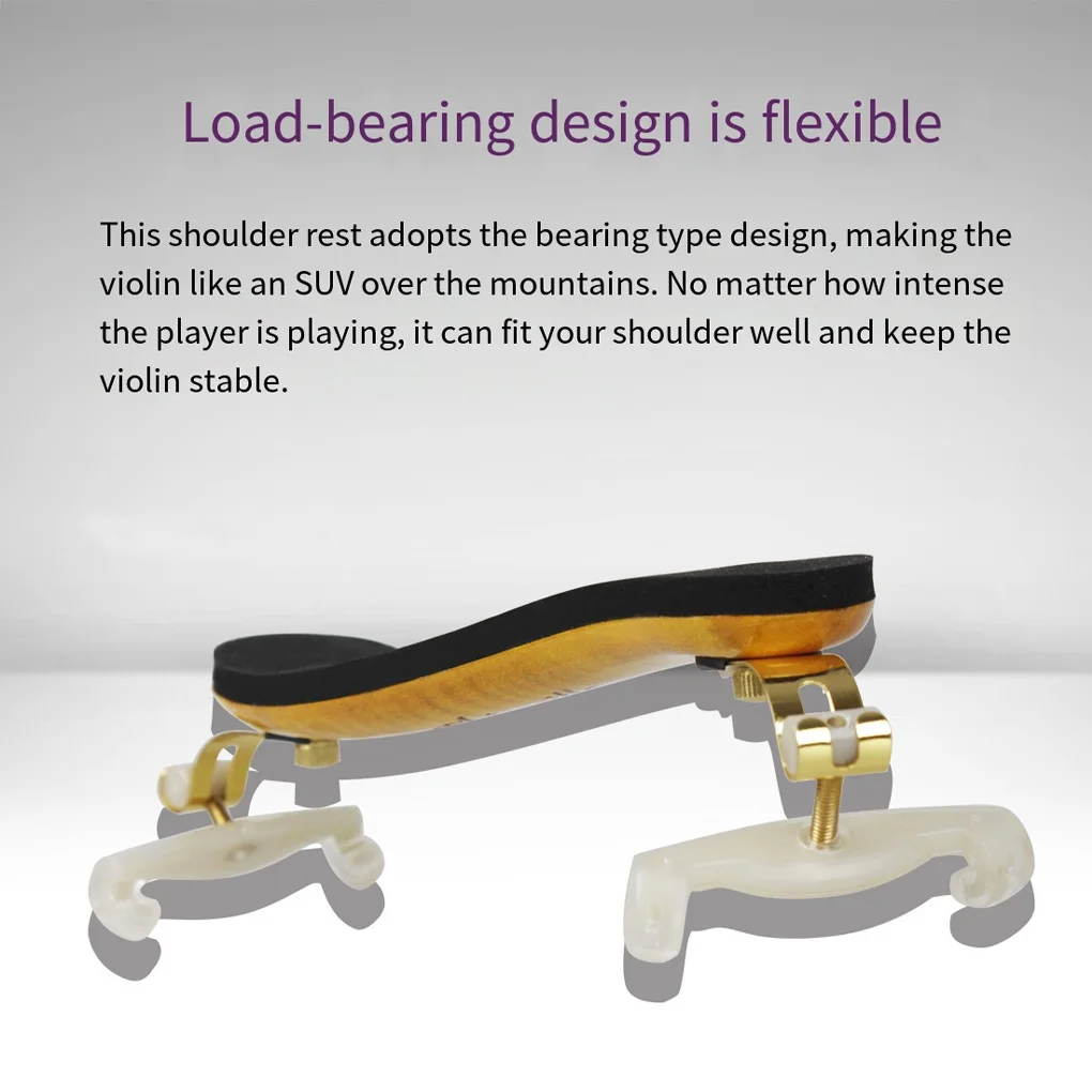 Adjustable Violin Shoulder Rest 1 2 Pad Solid Padded Support Professionals
