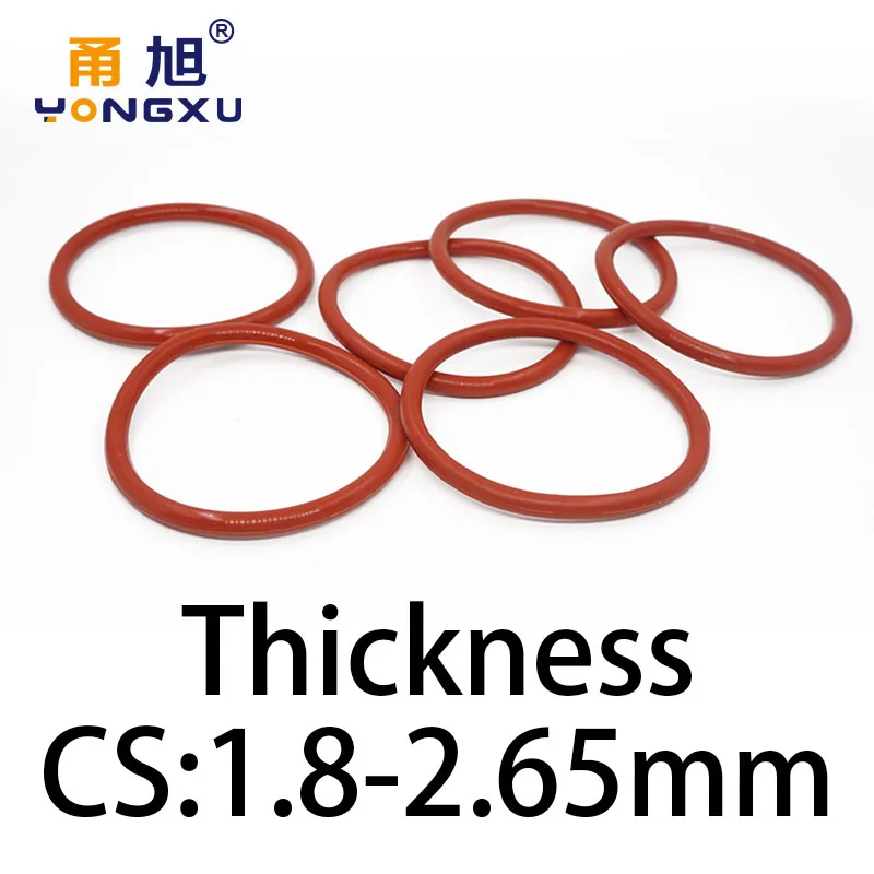 

VMQ O-ring thickness 1.8/2.65mm CS silicone red sealing temperature resistant gasket rubber ring complete in specifications1