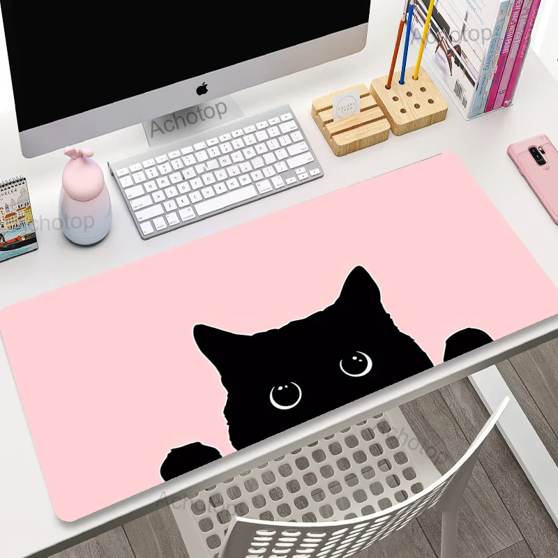 thumbnail image 1 of Alfombrilla grande para ratón de Anime, accesorios para juegos de gato rosa, alfombrilla para teclado de ordenador de oficina Kawaii, 400x900, alfombrilla de escritorio para ordenador portátil y Gamer, 1 of 5