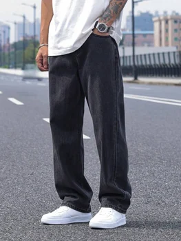 2025 New Men's Casual Long Jeans, Classic Men's Straight-Leg Jeans & Wide-Leg Jeans, Solid Color 1