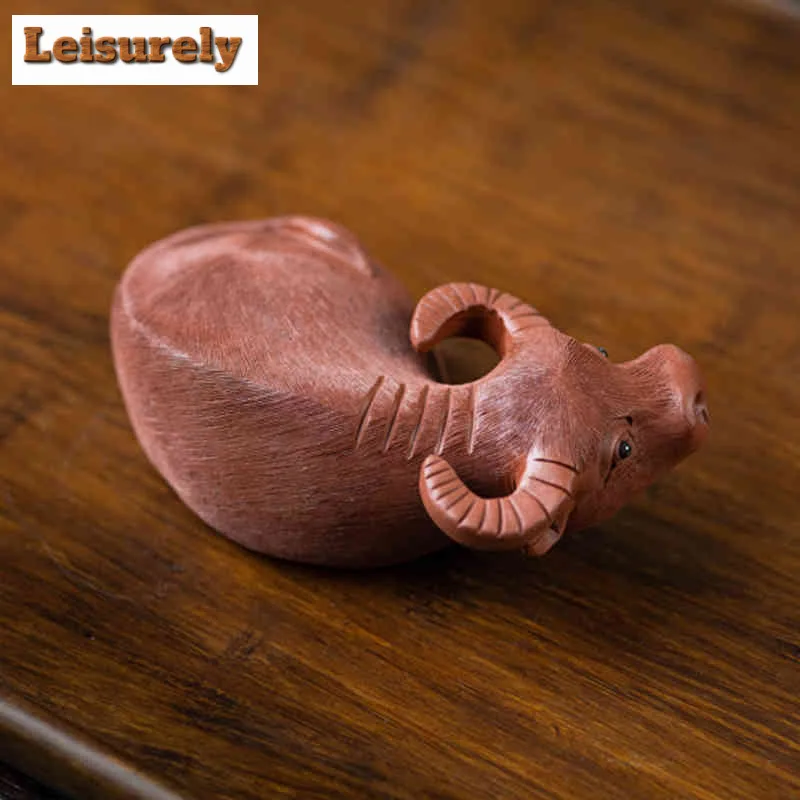 Yixing Zisha Zodiac Pipa Ox Wealth Tea Pet Handmade Lucky Model Tea Figurine Play Toys Tea Statue Ornaments Tea Items Supplies
