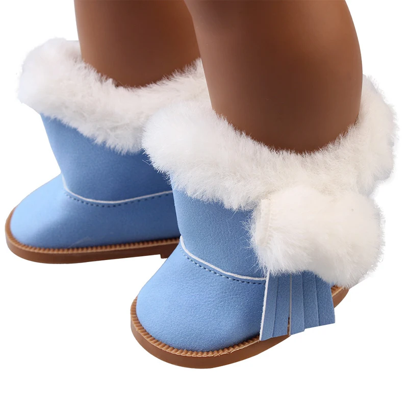 7CM Doll Snow Boots Tassels Plush Doll Shoes For 18 inch American&43cm Baby New Born,Generation,Life Girl Doll 1/3 BJD Dolls