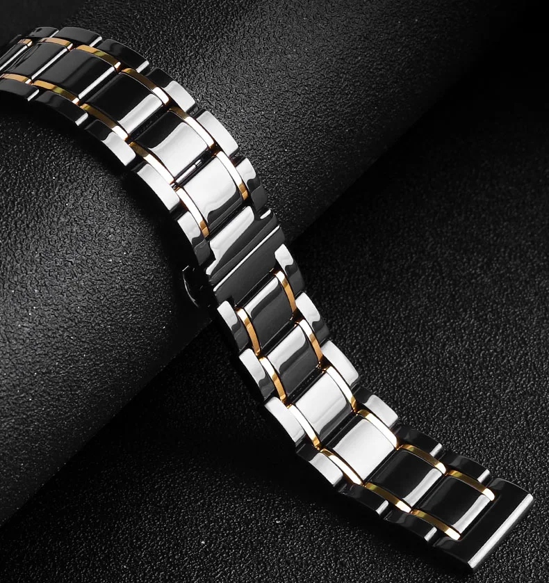 Elegant Ceramic Strap with Stainless Steel Accents