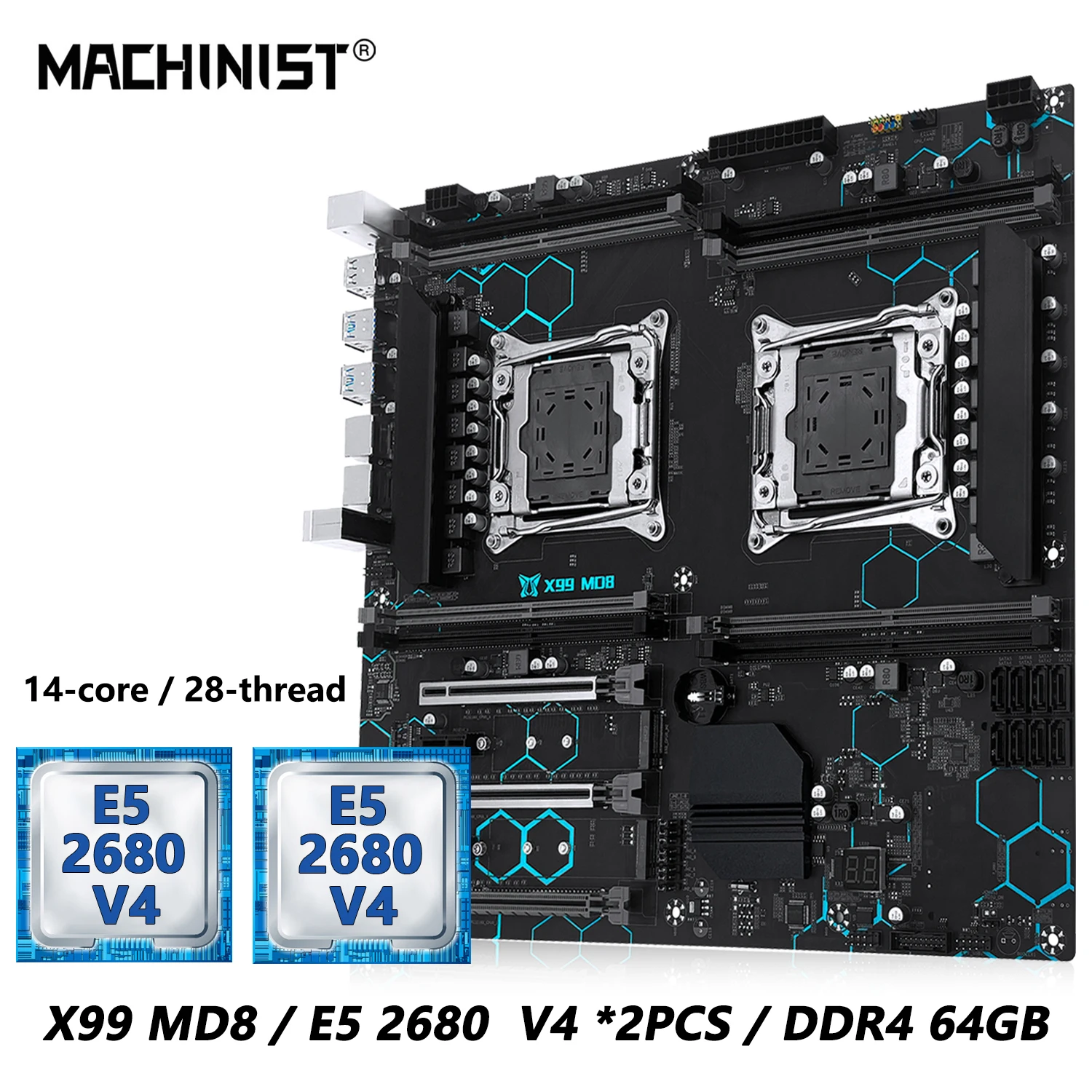 MACHINIST X99 MD8 デュアルCPUマザーボードキットセット MACHINIST X99 MD8 デュアルCPUマザーボードキットセット