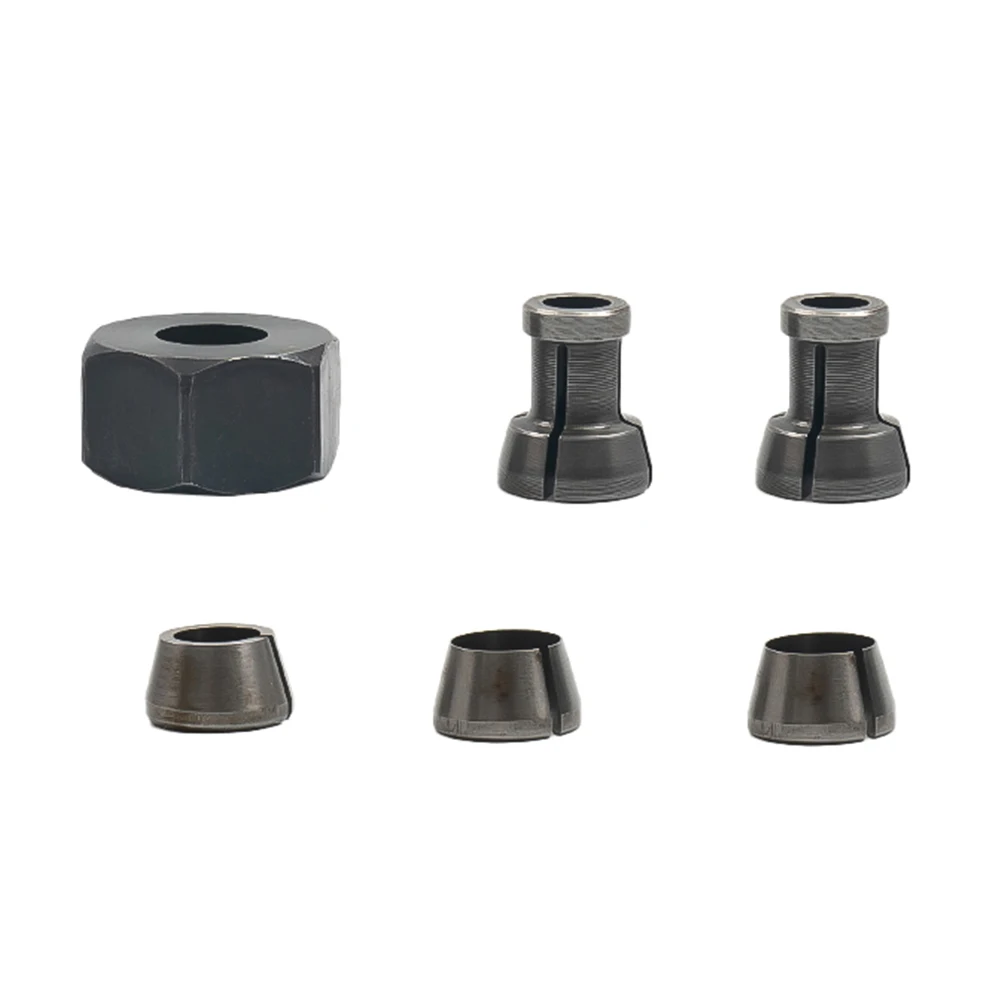 

6Pcs M17 Collet Chuck Conversion Adapter With Nut For Engraving Trimming Machine Electric Router Woodworking Power Tools Parts