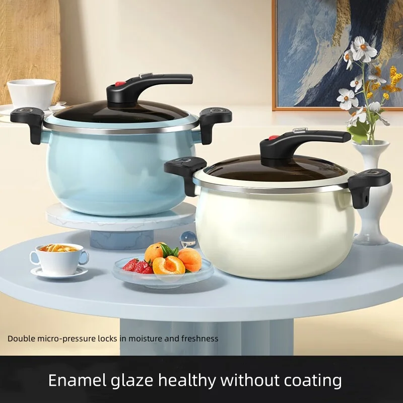 Enamel Micro Pressure Cooker Soup Pot Non-stick Enamel Multi-function Cooking Pot Pressure Cooker Gas Induction Universal
