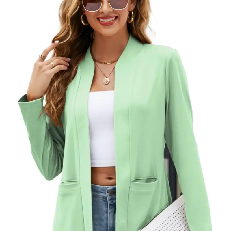 Autumn Winter Female Blazer Coat Long Sleeve Pocket Workwear