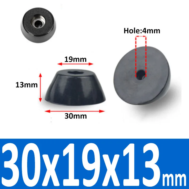 Black Synthetic Rubber Non-Slip Table Foot Pads with Gasket for Furniture and Speakers (4/8/10/20 Pcs)