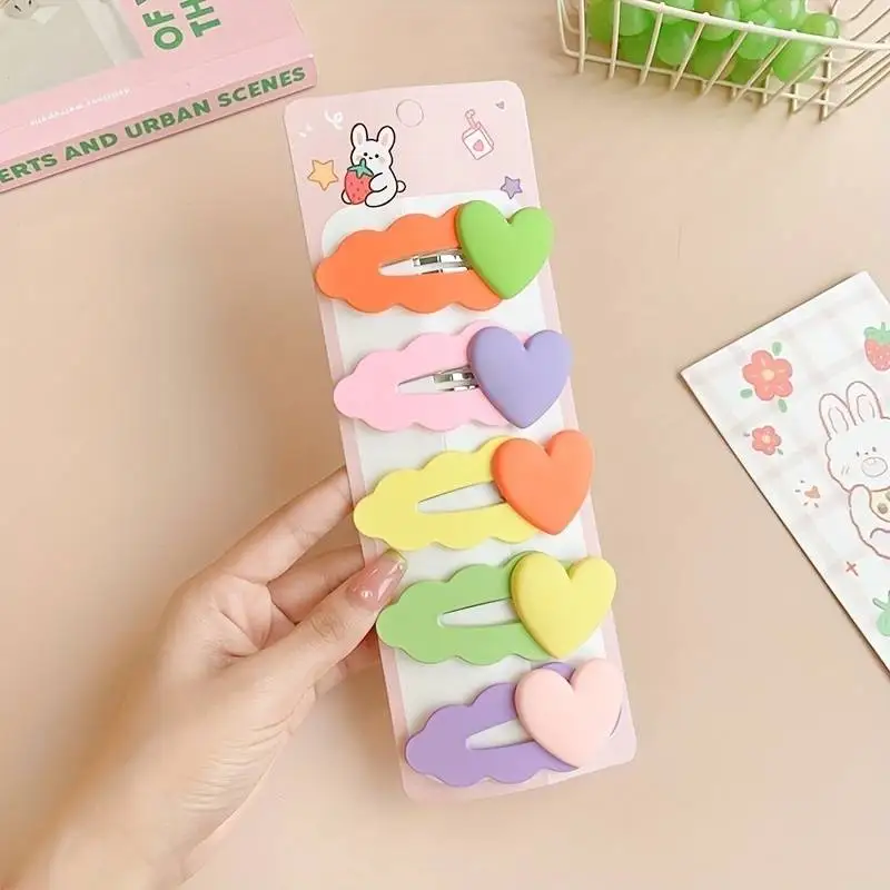 Hair Accessories 5pcs Cute Cartoon Colorful Clips Set Holiday Gift Girls