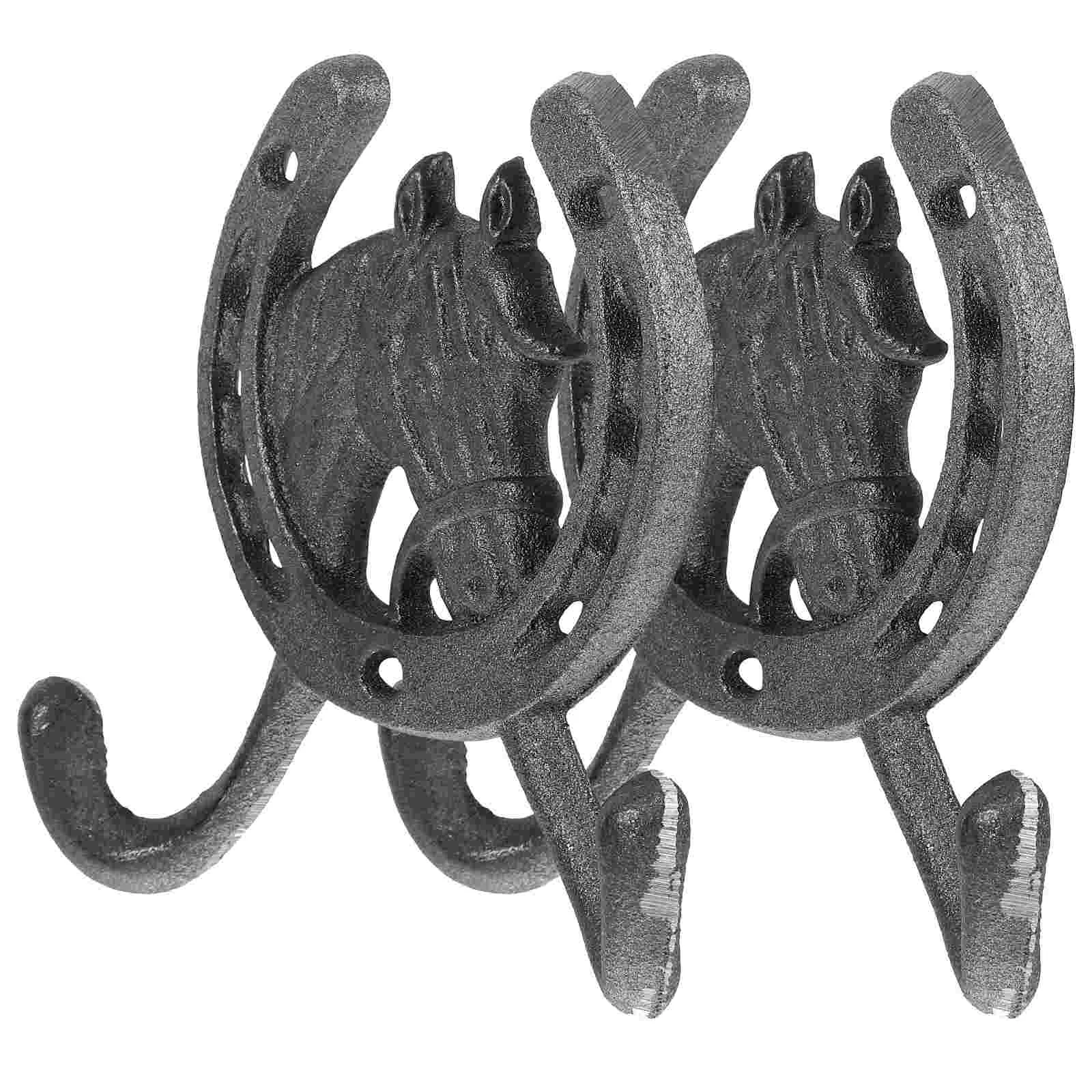 

2 Pcs Cast Head Hook Retro Decor Rustic Wall Hooks Farmhouse Heavy Duty Key Hat Hanger Sundries